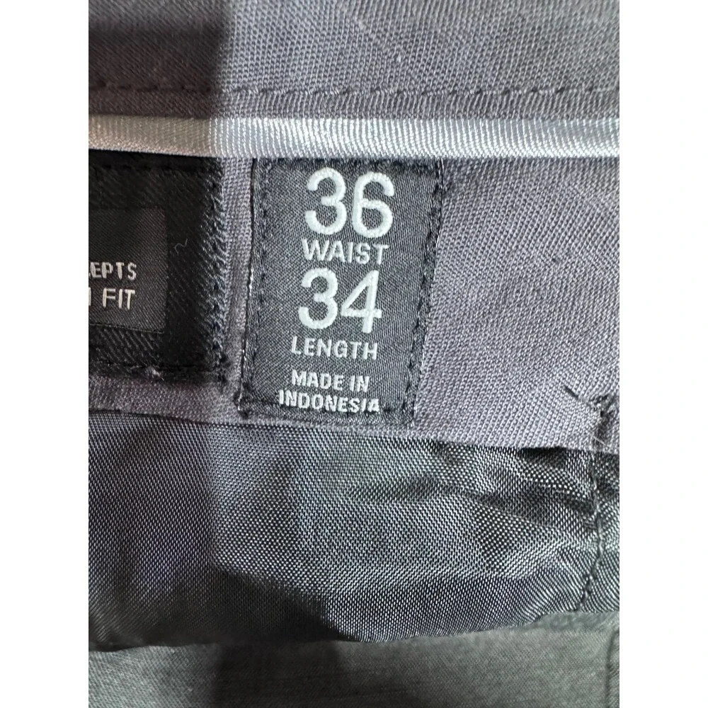 INC 36x34 Gray Dress Pants Men's Slim Fit Sharkskin Flat‎ Front Business